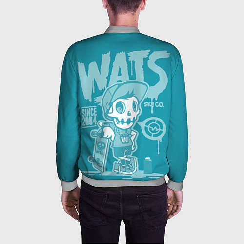 Мужской бомбер Граффити Wats череп в кепке / 3D-Меланж – фото 4