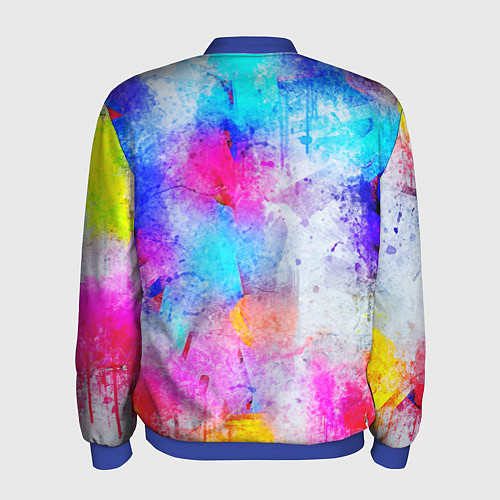 Мужской бомбер НЕОНОВЫЕ ПОТЕРТОСТИ / 3D-Синий – фото 2