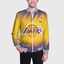 Бомбер мужской Los Angeles Lakers, цвет: 3D-меланж — фото 2