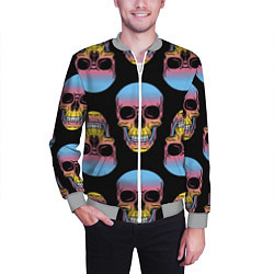 Бомбер мужской Neon skull!, цвет: 3D-меланж — фото 2