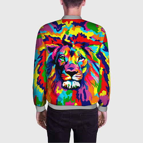Мужской бомбер Лев Artistic Art / 3D-Меланж – фото 4