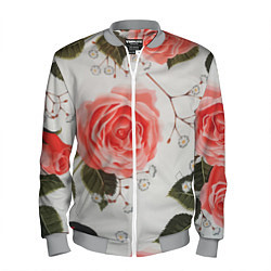 Бомбер мужской Нежные розы, цвет: 3D-меланж