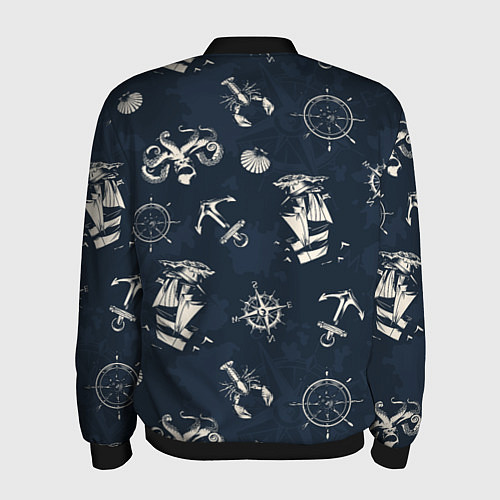 Мужской бомбер Nautical art / 3D-Черный – фото 2