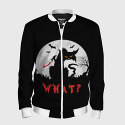 Мужской бомбер What Cat Halloween