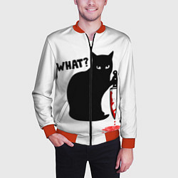 Бомбер мужской What Cat, цвет: 3D-красный — фото 2