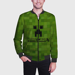 Бомбер мужской Minecraft, цвет: 3D-черный — фото 2