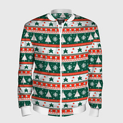 Мужской бомбер Новогодний орнамент