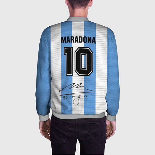 Мужской бомбер Джерси Марадоны с автографом / 3D-Меланж – фото 4