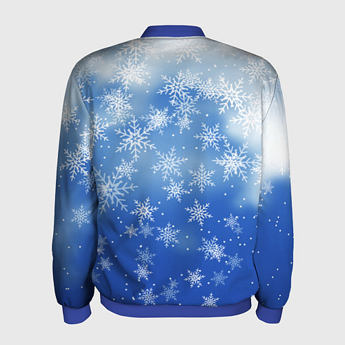 Мужской бомбер НОВОГОДНИЙ ПИКАЧУ / 3D-Синий – фото 2