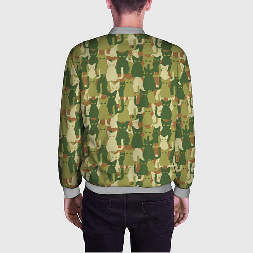 Мужской бомбер Камуфляж из котов / 3D-Меланж – фото 4