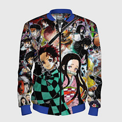 Бомбер мужской Клинок рассекающий демонов, цвет: 3D-синий