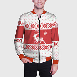 Бомбер мужской Северный Олень, цвет: 3D-красный — фото 2