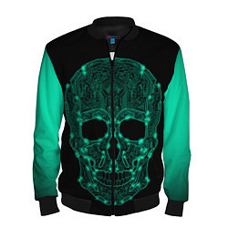 Бомбер мужской Cyber Skull, цвет: 3D-черный