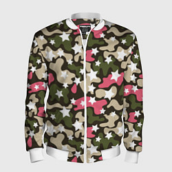Бомбер мужской Позитивный камуфляж, цвет: 3D-белый