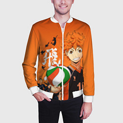 Бомбер мужской ВОЛЕЙБОЛ!! HAIKYUU!!, цвет: 3D-белый — фото 2