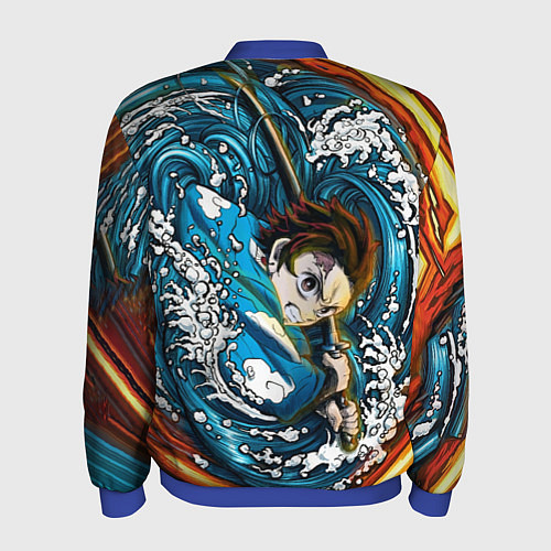 Мужской бомбер Танджиро Камадо Клинок демонов / 3D-Синий – фото 2