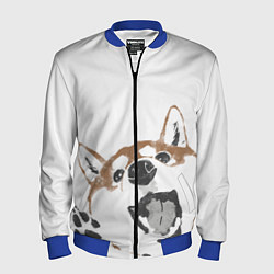 Бомбер мужской Shiba Inu, цвет: 3D-синий