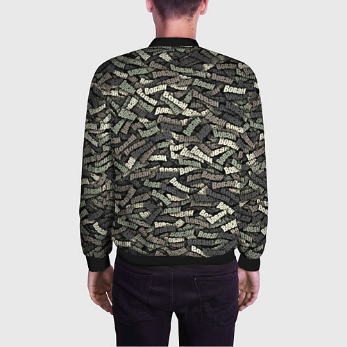Мужской бомбер Камуфляж - Вован / 3D-Черный – фото 4