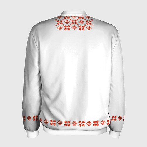 Мужской бомбер Белорусская вышиванка / 3D-Белый – фото 2