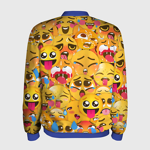 Мужской бомбер AHEGAO EMOJI / 3D-Синий – фото 2