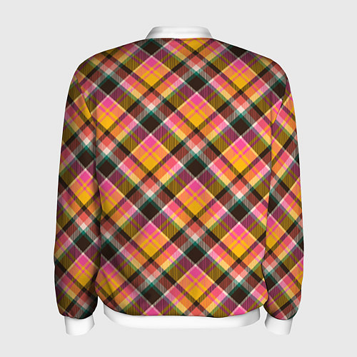 Мужской бомбер Клеточный узор / 3D-Белый – фото 2