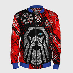 Бомбер мужской БОГ ОДИН СИВОЛИКА, цвет: 3D-синий