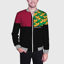 Бомбер мужской Гию Томиока Kimetsu no Yaiba, цвет: 3D-меланж — фото 2
