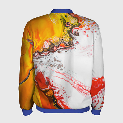 Мужской бомбер Рисунок желтой краской / 3D-Синий – фото 2
