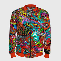 Бомбер мужской Яркая абстракция bright abstraction, цвет: 3D-красный