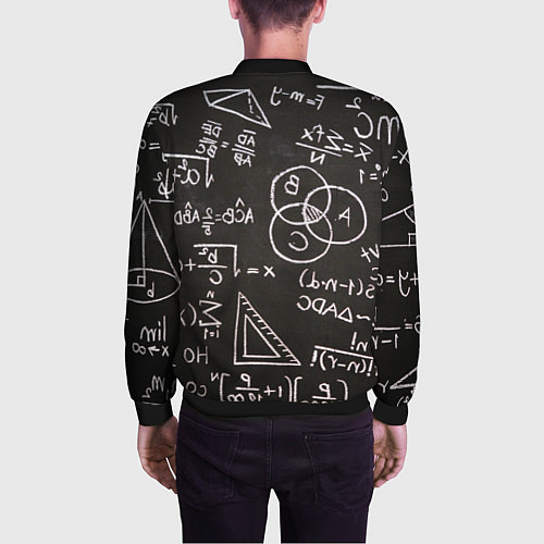 Мужской бомбер Математические уравнения / 3D-Черный – фото 4