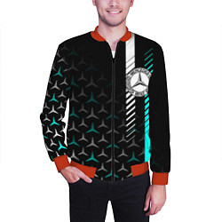 Бомбер мужской МЕРСЕДЕС AQUA BLACK GRADIENT, цвет: 3D-красный — фото 2