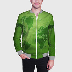 Бомбер мужской Карта мира, цвет: 3D-меланж — фото 2