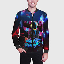 Бомбер мужской Daft punk neon rock, цвет: 3D-черный — фото 2