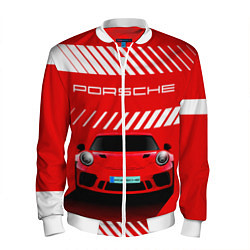 Бомбер мужской PORSCHE ПОРШЕ RED STYLE, цвет: 3D-белый