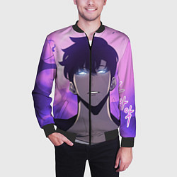 Бомбер мужской Поднятие уровня в одиночку, цвет: 3D-черный — фото 2