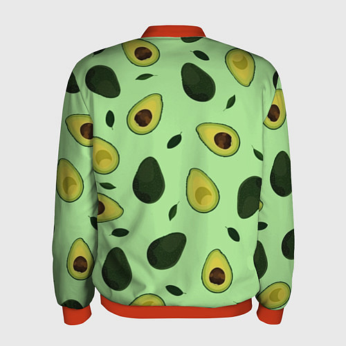 Мужской бомбер Авокадо / 3D-Красный – фото 2