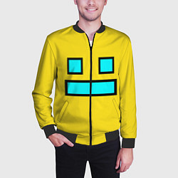 Бомбер мужской Geometry Dash: Smile, цвет: 3D-черный — фото 2
