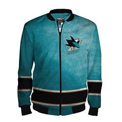 Бомбер мужской San Jose Sharks, цвет: 3D-черный