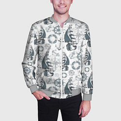 Бомбер мужской Морской узор Nautical Pattern, цвет: 3D-меланж — фото 2
