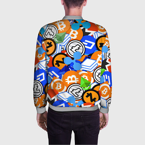 Мужской бомбер КРИПТОВАЛЮТЫ CRYPTOCURRENCY / 3D-Меланж – фото 4
