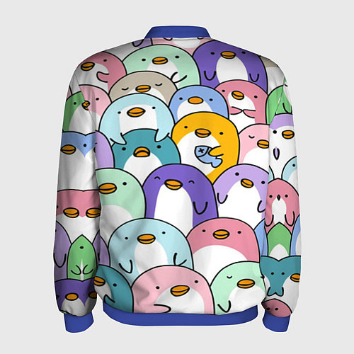 Мужской бомбер Пингвины / 3D-Синий – фото 2