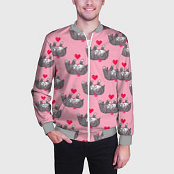 Бомбер мужской Пиксельные котики, цвет: 3D-меланж — фото 2