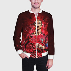 Бомбер мужской Cristiano Ronaldo Portugal, цвет: 3D-белый — фото 2