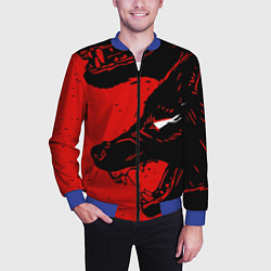 Бомбер мужской Красный волк 3D, цвет: 3D-синий — фото 2