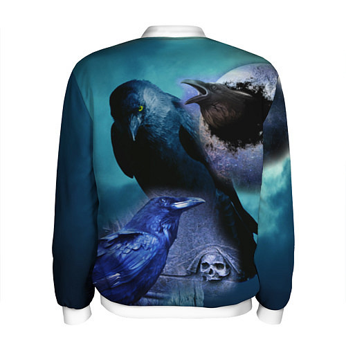 Мужской бомбер Мистические вороны Crows / 3D-Белый – фото 2