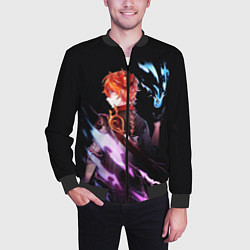 Бомбер мужской ТАРТАЛЬЯ - GENSHIN IMPACT NEON, цвет: 3D-черный — фото 2
