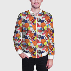 Бомбер мужской Спорт, цвет: 3D-белый — фото 2