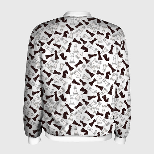 Мужской бомбер Шахматные Фигуры / 3D-Белый – фото 2