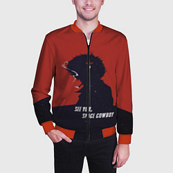 Бомбер мужской Cowboy Bebop - Spike, цвет: 3D-красный — фото 2