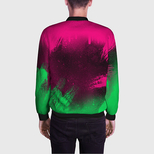 Мужской бомбер NEON HONDA НЕОН ХОНДА / 3D-Черный – фото 4